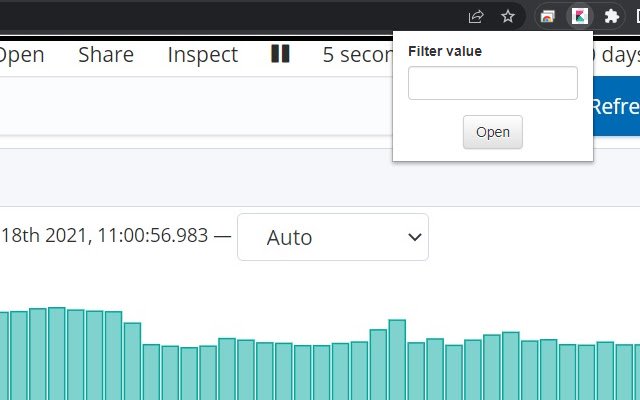 Quick Kibana Log ຈາກ​ຮ້ານ​ເວັບ​ໄຊ​ຕ​໌ Chrome ເພື່ອ​ໃຫ້​ໄດ້​ຮັບ​ການ​ດໍາ​ເນີນ​ການ​ກັບ OffiDocs Chromium ອອນ​ໄລ​ນ​໌​