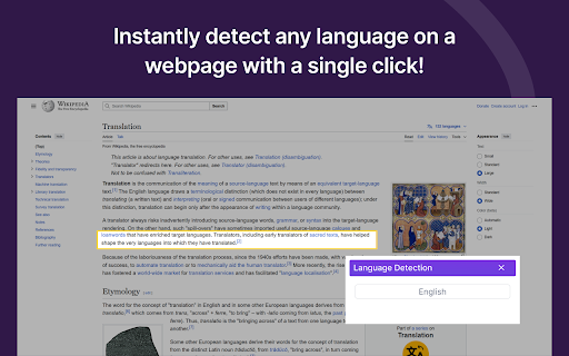 Quick Language Detection  from Chrome web store to be run with OffiDocs Chromium online