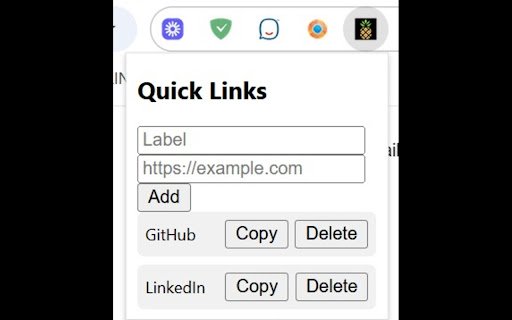 QuickLink  from Chrome web store to be run with OffiDocs Chromium online