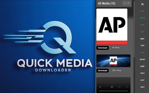 Quick Media Downloader  from Chrome web store to be run with OffiDocs Chromium online