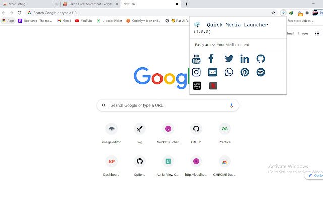 Quick Media launcher  from Chrome web store to be run with OffiDocs Chromium online