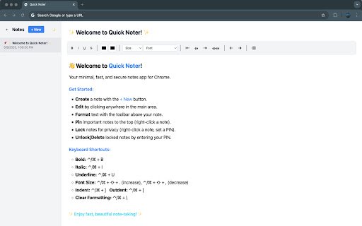 Quick Noter  from Chrome web store to be run with OffiDocs Chromium online