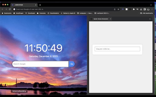 Quick Notes Extension  from Chrome web store to be run with OffiDocs Chromium online
