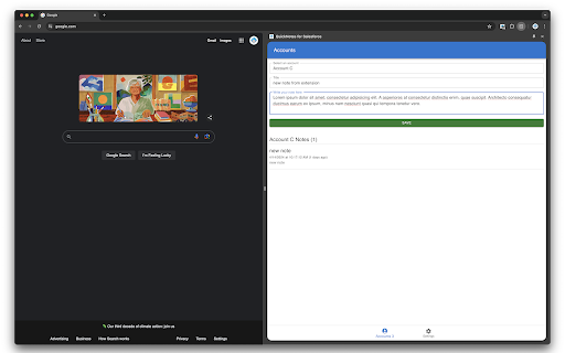 QuickNotes for Salesforce  from Chrome web store to be run with OffiDocs Chromium online