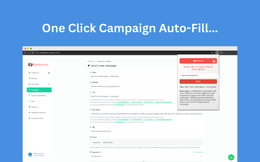 QuickPanel Campaign Auto Fill  from Chrome web store to be run with OffiDocs Chromium online