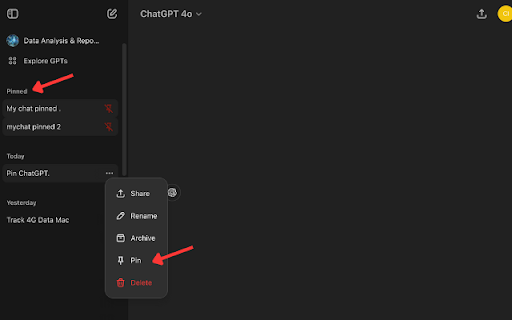 QuickPin for ChatGPT  from Chrome web store to be run with OffiDocs Chromium online