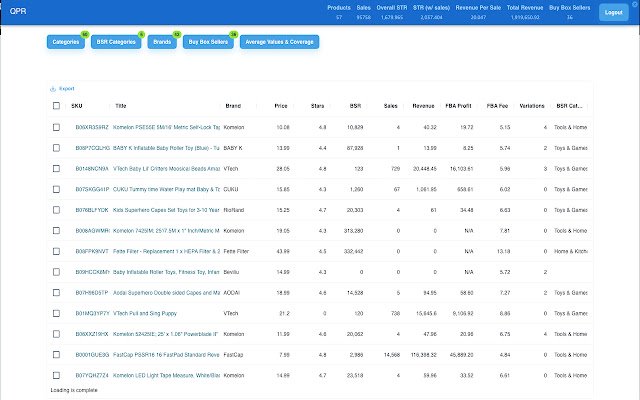 Quick Products Report  from Chrome web store to be run with OffiDocs Chromium online