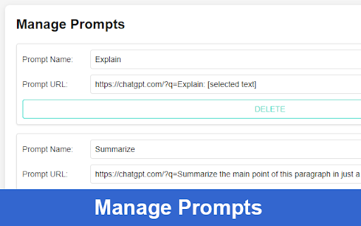 Quick Prompt Search: ChatGPT, Google, and More from Chrome web store to be run with OffiDocs Chromium online Quick Prompt Search: ChatGPT, Google, and More from Chrome web store to be run with OffiDocs Chromium online