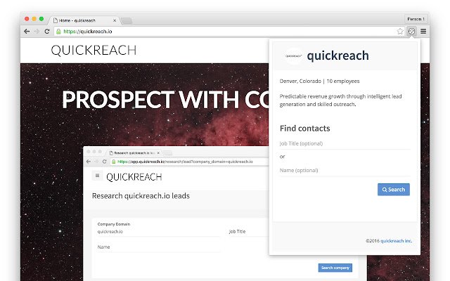 Chrome 웹 스토어에서 Quickreach를 OffiDocs Chromium 온라인으로 실행
