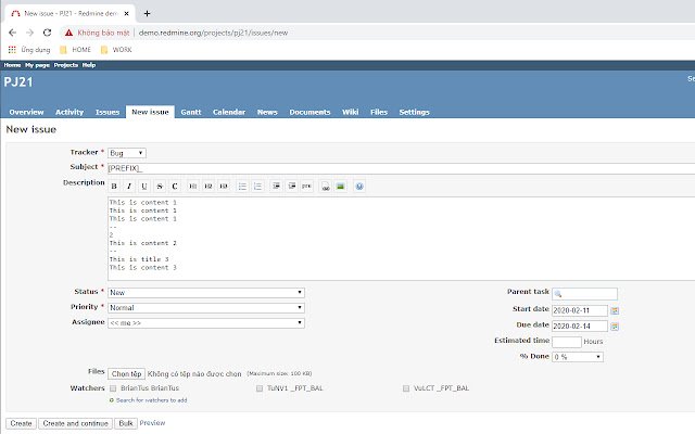 QuickRedmine  from Chrome web store to be run with OffiDocs Chromium online