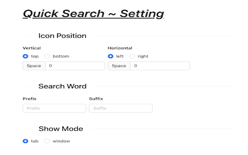 QuickSearch  from Chrome web store to be run with OffiDocs Chromium online