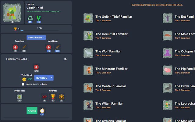 QuickShards for Melvor Idle  from Chrome web store to be run with OffiDocs Chromium online