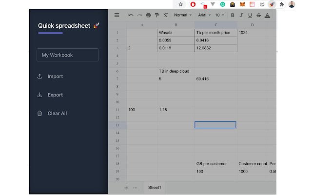 Schnelle Tabellenkalkulation aus dem Chrome-Webshop zur Ausführung mit OffiDocs Chromium online