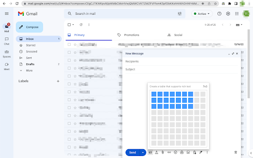Quick Table for Gmail  from Chrome web store to be run with OffiDocs Chromium online