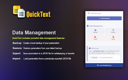 QuickText  from Chrome web store to be run with OffiDocs Chromium online