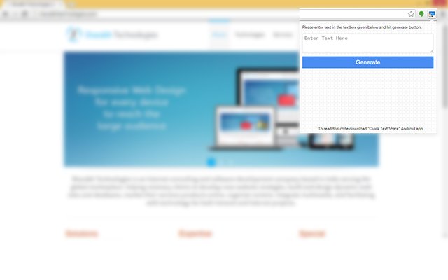 Quick Text Share  from Chrome web store to be run with OffiDocs Chromium online
