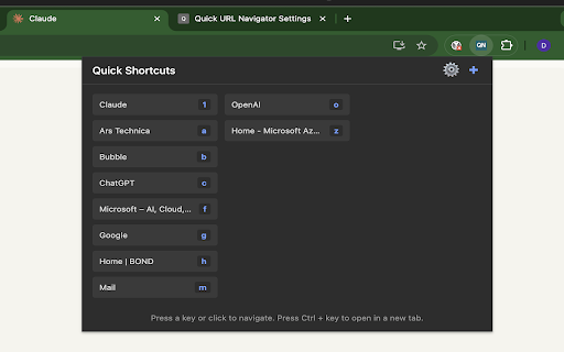 Quick URL Navigator  from Chrome web store to be run with OffiDocs Chromium online