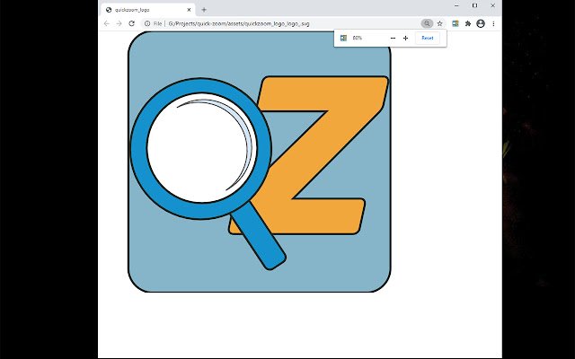 Chrome ウェブストアからの Quick Zoom を OffiDocs Chromium オンラインで実行する