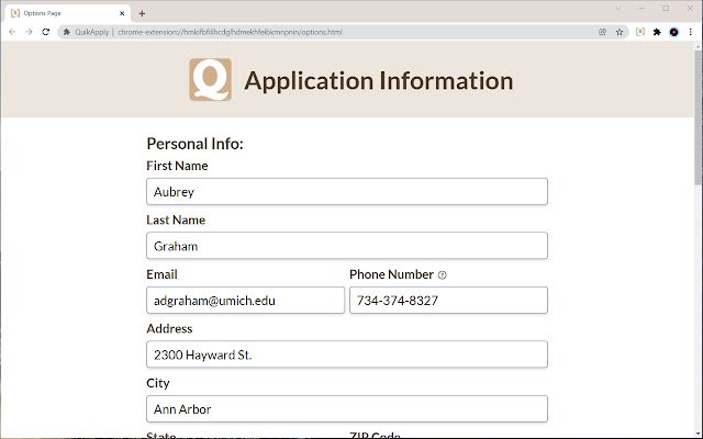 QuikApply  from Chrome web store to be run with OffiDocs Chromium online
