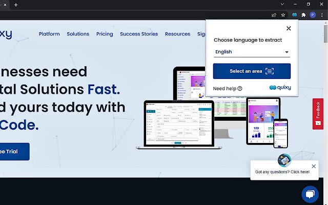 Quixy Toolbox: Free Text Extractor, OCR dari toko web Chrome untuk dijalankan dengan Chromium OffiDocs online