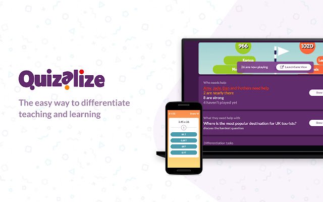 Quizalize for Teachers de la boutique en ligne Chrome sera exécuté avec OffiDocs Chromium en ligne