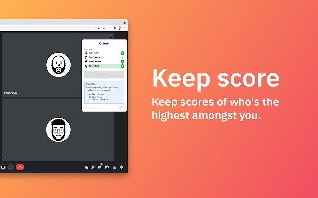 Quiz Master para Google Meet de Chrome web store se ejecutará con OffiDocs Chromium en línea