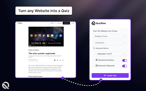 QuizRise | AI assistant for educators and learners.  from Chrome web store to be run with OffiDocs Chromium online