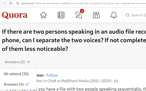 Quora Select Answers  from Chrome web store to be run with OffiDocs Chromium online