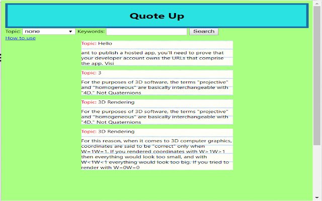 Quote Card  from Chrome web store to be run with OffiDocs Chromium online