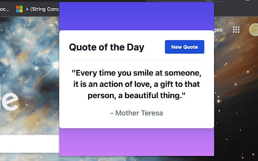 Quote of the Day  from Chrome web store to be run with OffiDocs Chromium online