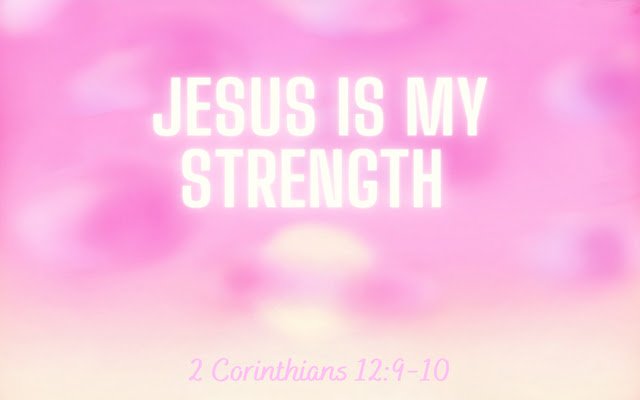 "Jesus is My Strength" Pink Lemonade Style  from Chrome web store to be run with OffiDocs Chromium online