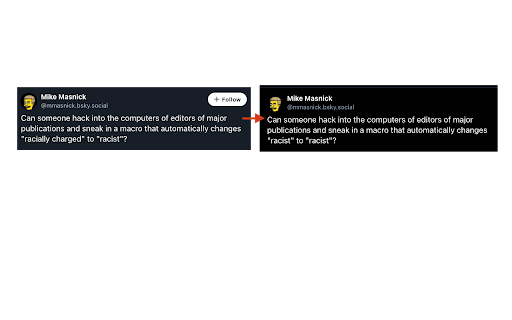 "Racially Charged"  from Chrome web store to be run with OffiDocs Chromium online