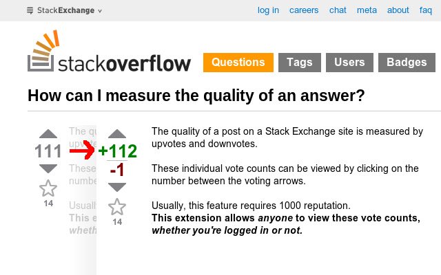 "View Vote totals" without 1000 rep  from Chrome web store to be run with OffiDocs Chromium online