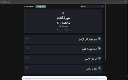 Quran Extension  from Chrome web store to be run with OffiDocs Chromium online
