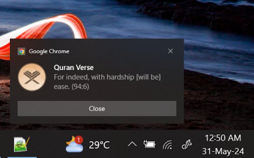 Quran Verse Reminder  from Chrome web store to be run with OffiDocs Chromium online