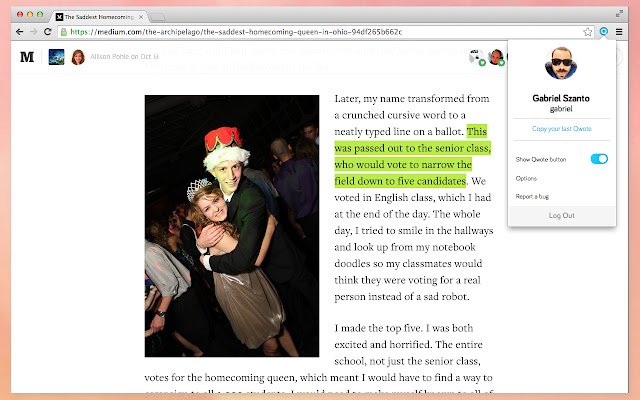 Qwote  from Chrome web store to be run with OffiDocs Chromium online