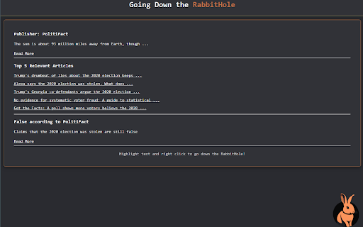 RabbitHole  from Chrome web store to be run with OffiDocs Chromium online