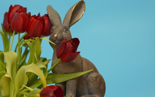 Rabbit next to the flower branch  from Chrome web store to be run with OffiDocs Chromium online