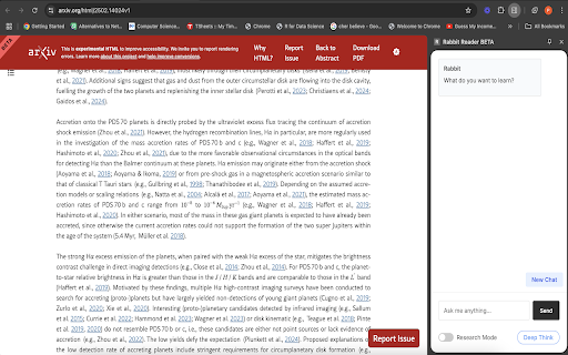 Rabbit Reader BETA  from Chrome web store to be run with OffiDocs Chromium online