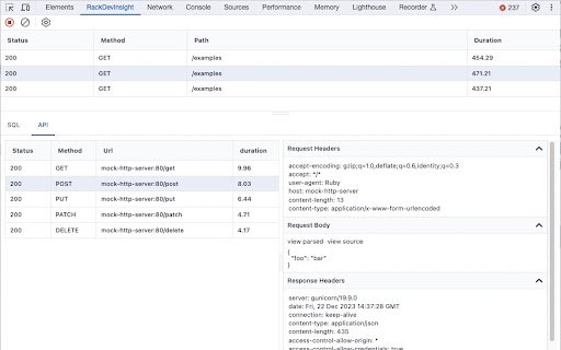 Rack Dev Insight  from Chrome web store to be run with OffiDocs Chromium online