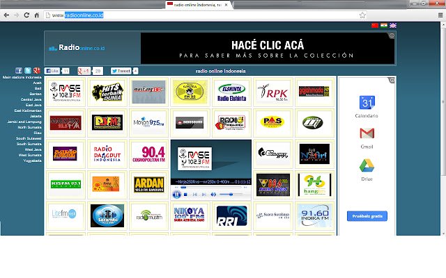 Radio online din Indonezia din magazinul web Chrome va fi rulat cu OffiDocs Chromium online