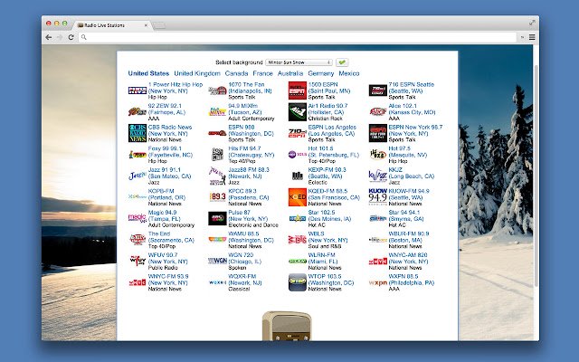 Radio Player Live Stations de la boutique en ligne Chrome à exécuter avec OffiDocs Chromium en ligne
