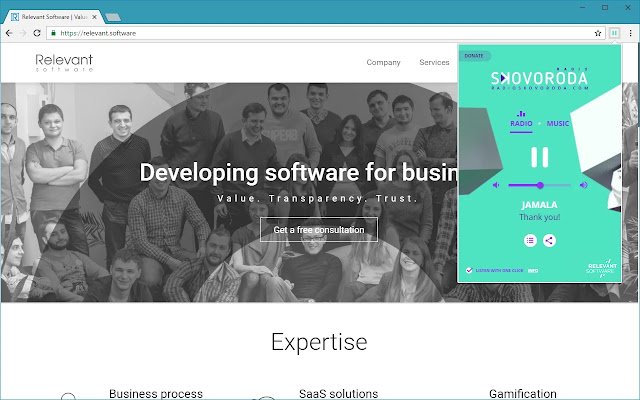 Radio Skovoroda  from Chrome web store to be run with OffiDocs Chromium online