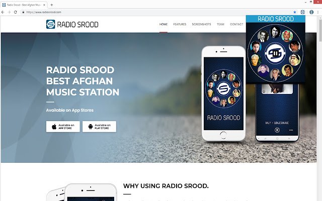 Chrome ウェブストアの Radio Srood Player を OffiDocs Chromium オンラインで実行