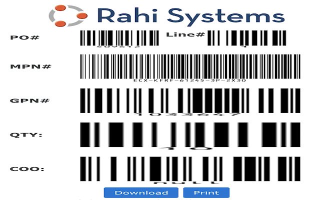 Rahi Barcode Generator  from Chrome web store to be run with OffiDocs Chromium online