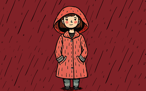 Rainy Day Girl  from Chrome web store to be run with OffiDocs Chromium online