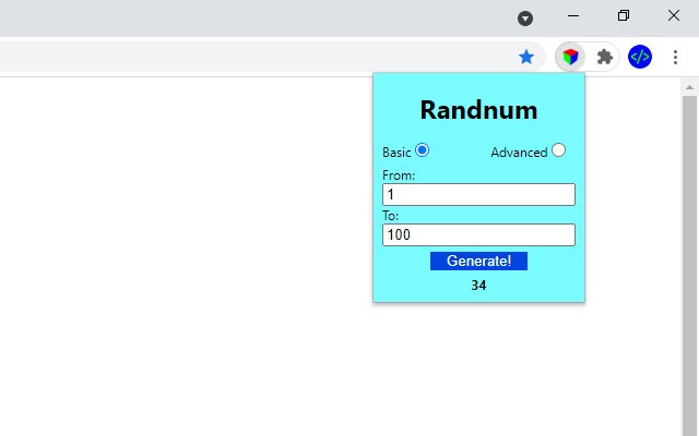 Randnum  from Chrome web store to be run with OffiDocs Chromium online