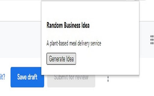 Random Business Idea  from Chrome web store to be run with OffiDocs Chromium online