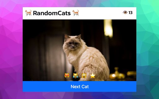 RandomCats Just random photos of cats :)  from Chrome web store to be run with OffiDocs Chromium online