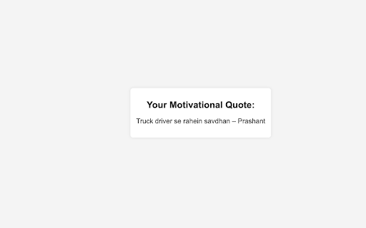 Random Hindi Quote Extension  from Chrome web store to be run with OffiDocs Chromium online